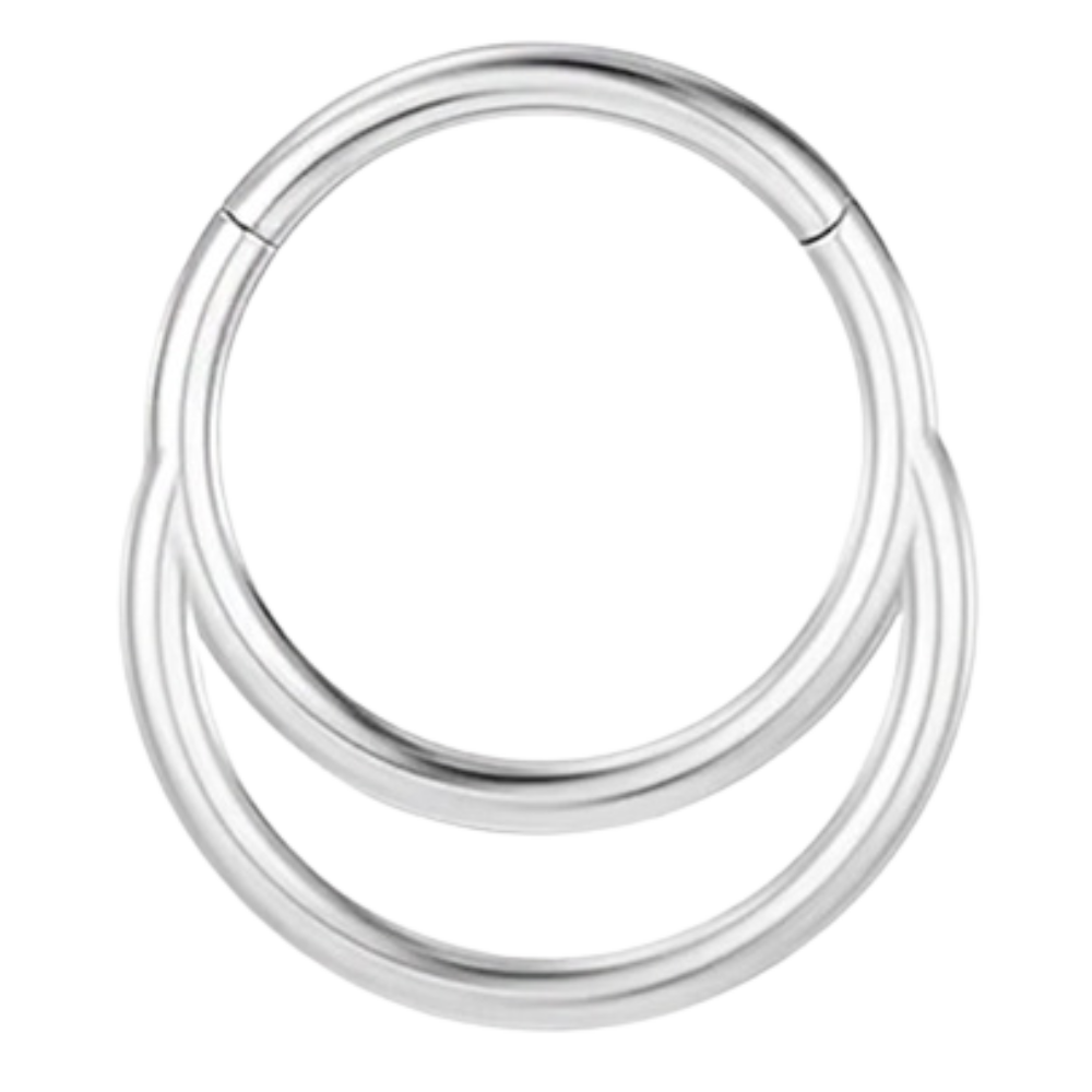Titanium gesegmenteerde clicker - dubbele ring - piercingplaneet