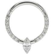 Titanium gesegmenteerde clicker met zirkonen en diamanten - cirkel - piercingplaneet