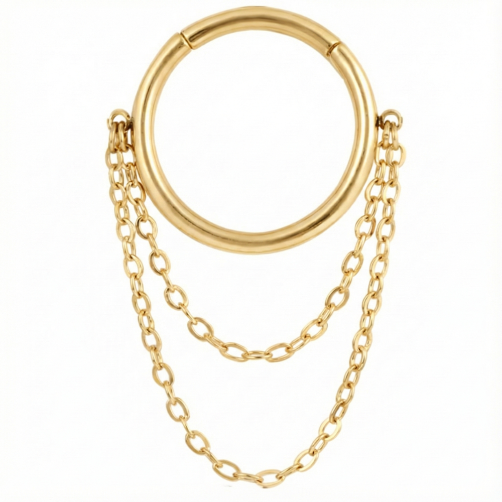 Titanium Segment Clicker Met Twee Kettingen - Cirkel