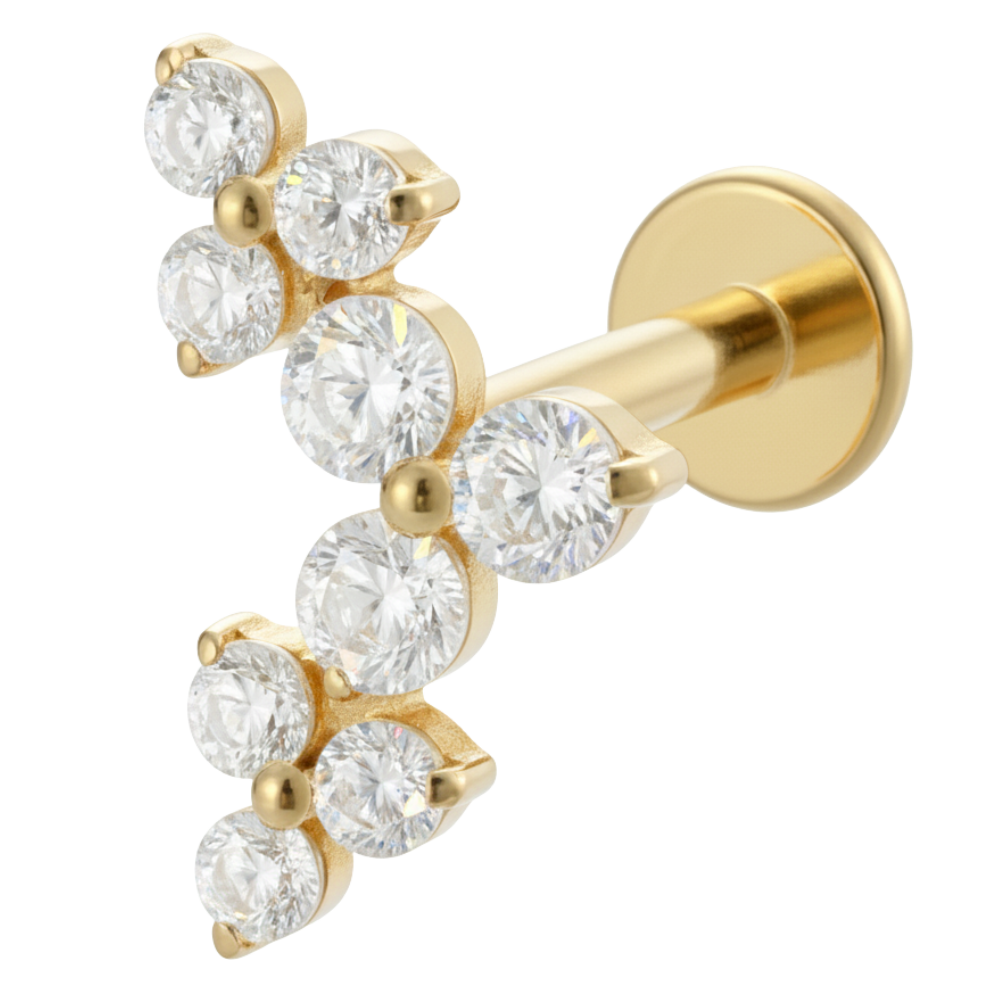 Titanium Decorative Labret - Triple Flower