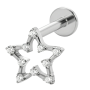 Titanium Decoratieve Labret - Zirkoon Ster