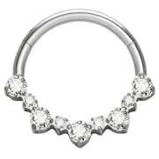 Titanium gesegmenteerde clicker met zirkonen en diamanten - strik - piercingplaneet
