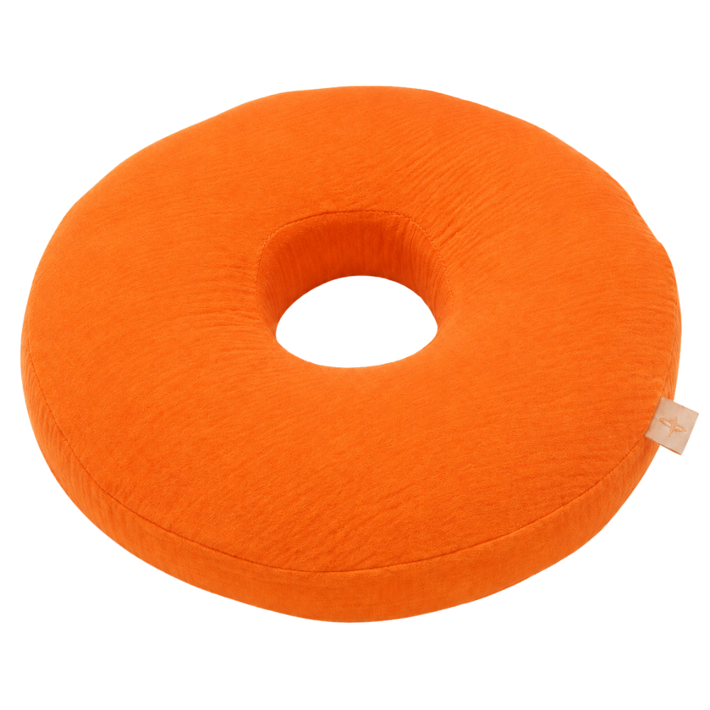 Mousseline Donut Piercing Kussen - Roomwit