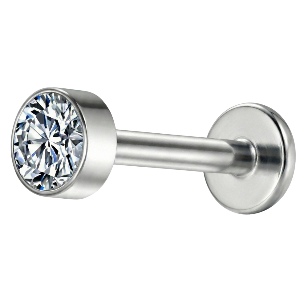 Titanium decoratieve Labret - met zirkonia