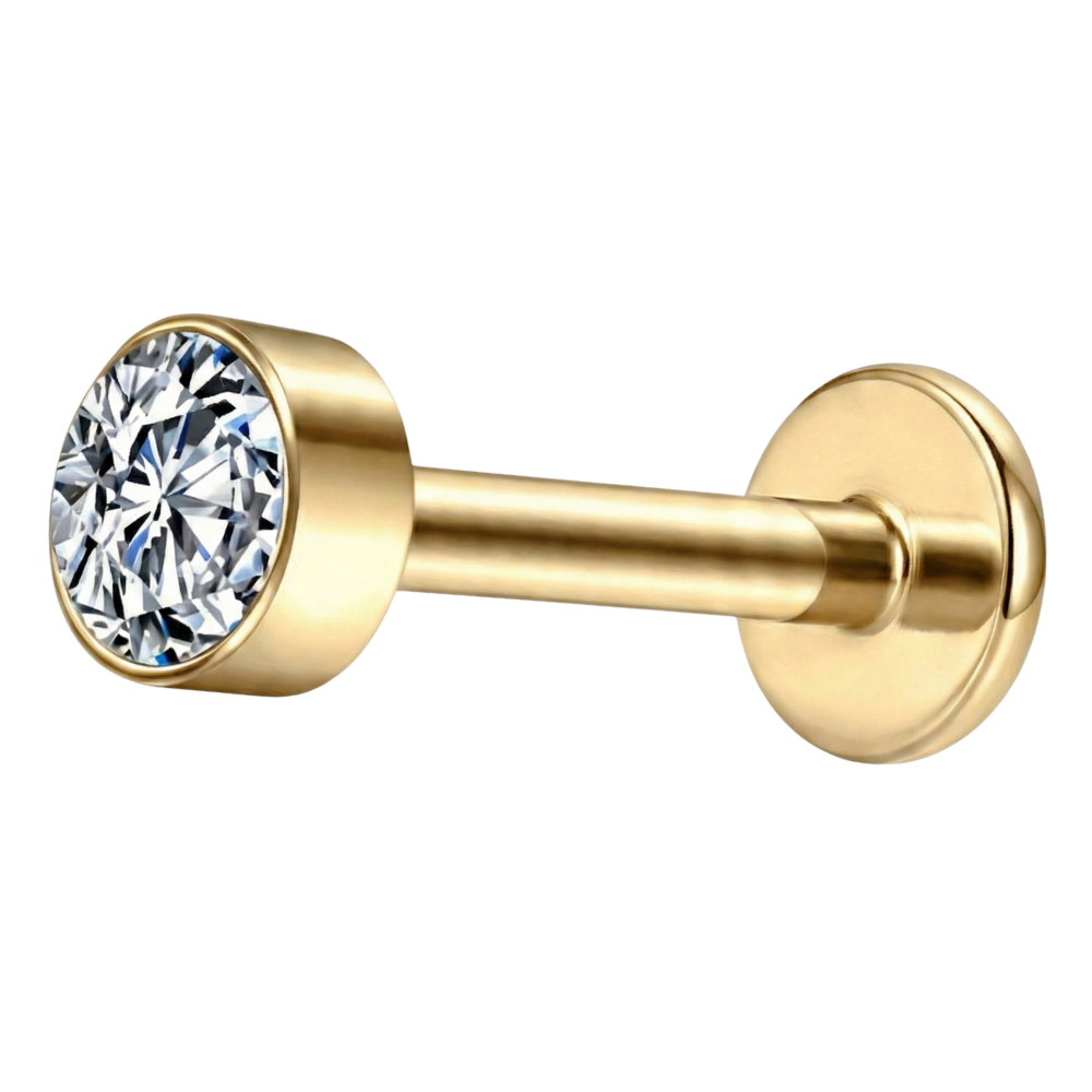 Titanium decoratieve Labret - met zirkonia