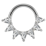 Steel Segment Clicker with 7 Cubic Zirconias - Circle