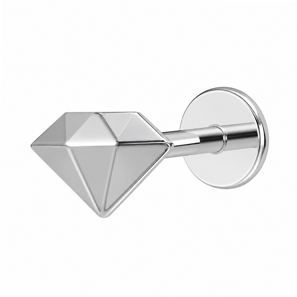 Titanium Decorative Labret - Geometric Diamond