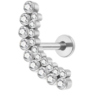 Titanium decoratieve Labret - dubbele boog met zirkonia's