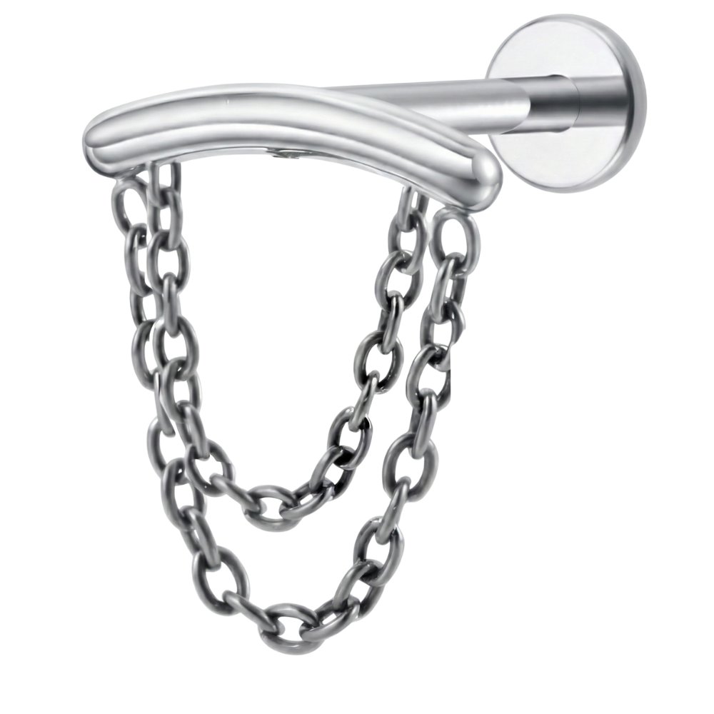 Titanium Decoratieve Labret - Boog Met Kettingen