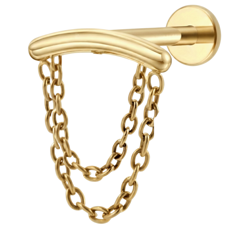 Titanium Decoratieve Labret - Boog Met Kettingen