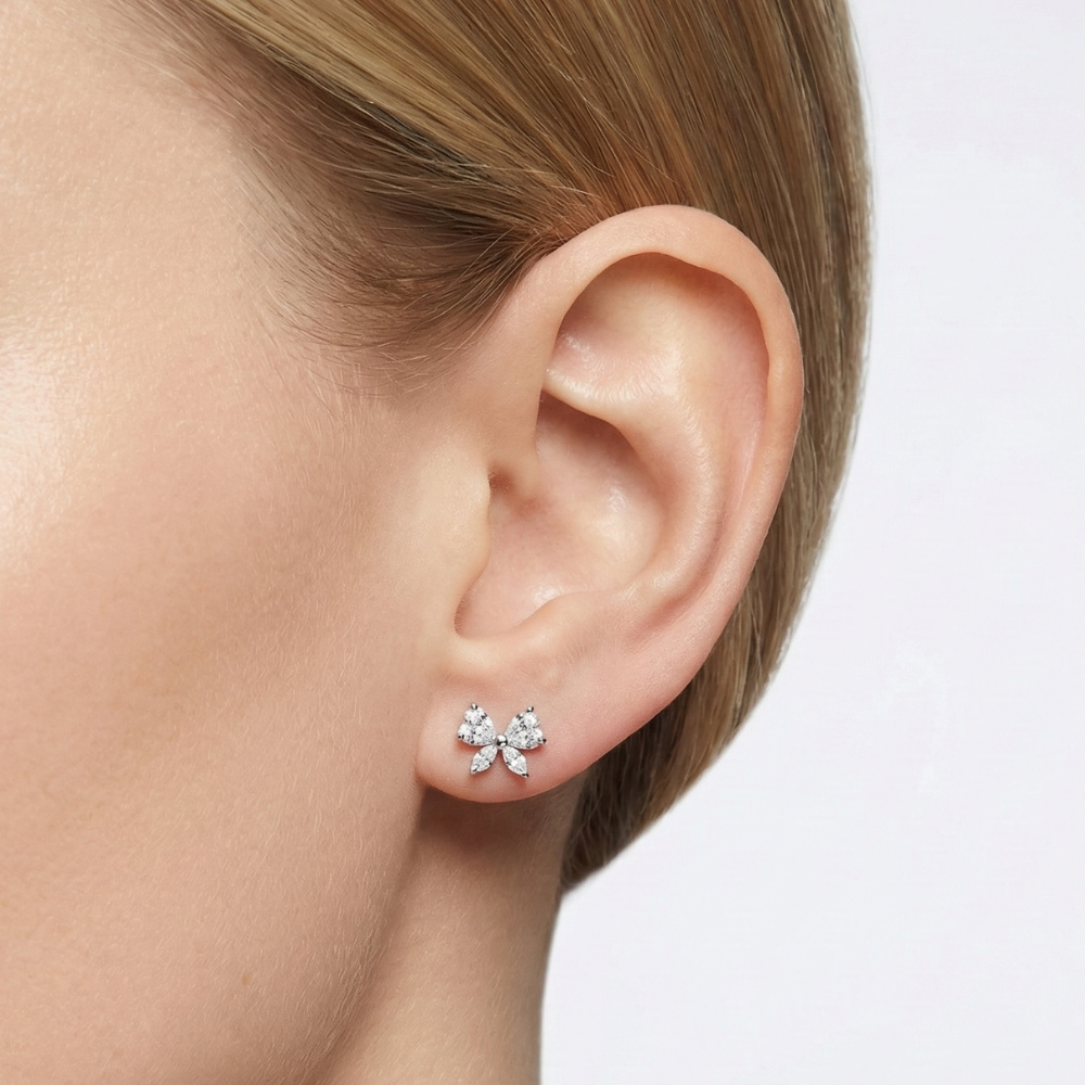 Titanium Decoratieve Labret - Strik Met Zirkonia