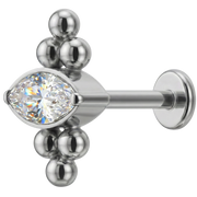 Titanium Decoratieve Labret - Zirkonia Met Ballen