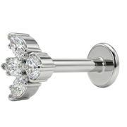 Titanium Decoratieve Labret - Lotus Met Zirkonia's