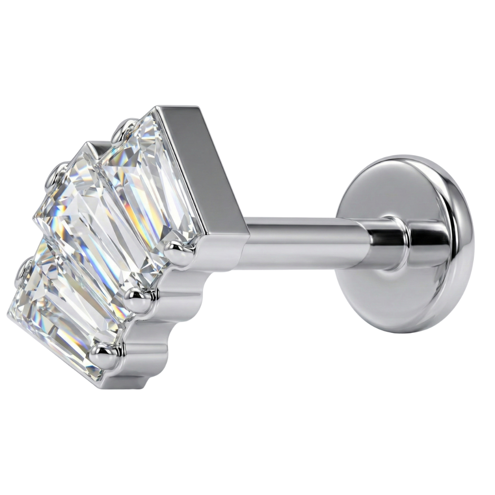 Titanium Decoratieve Labret - Cascade Met Zirkonen