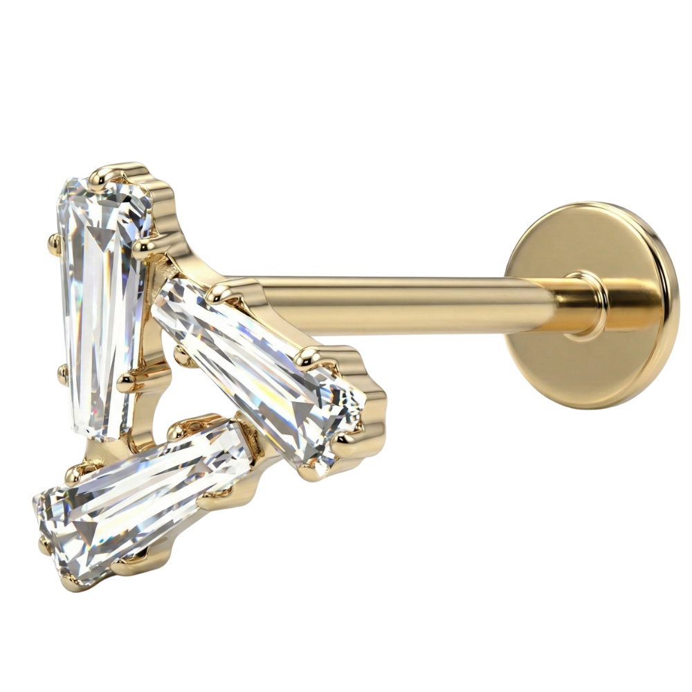 Titanium Decoratieve Labret - Driehoek Met Zirkonia's