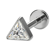 Titanium Decoratieve Labret - Driehoek Met Zirkonia
