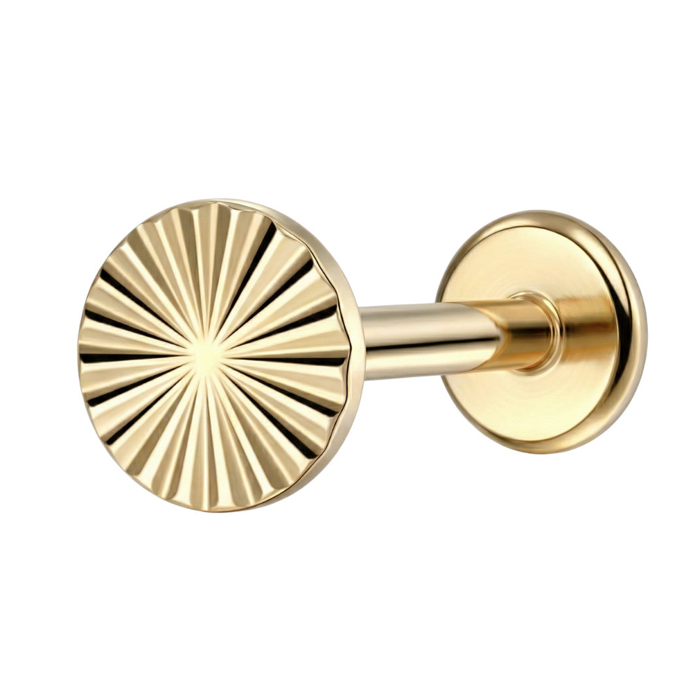 Titanium Decoratieve Labret - Gestructureerde Cirkel