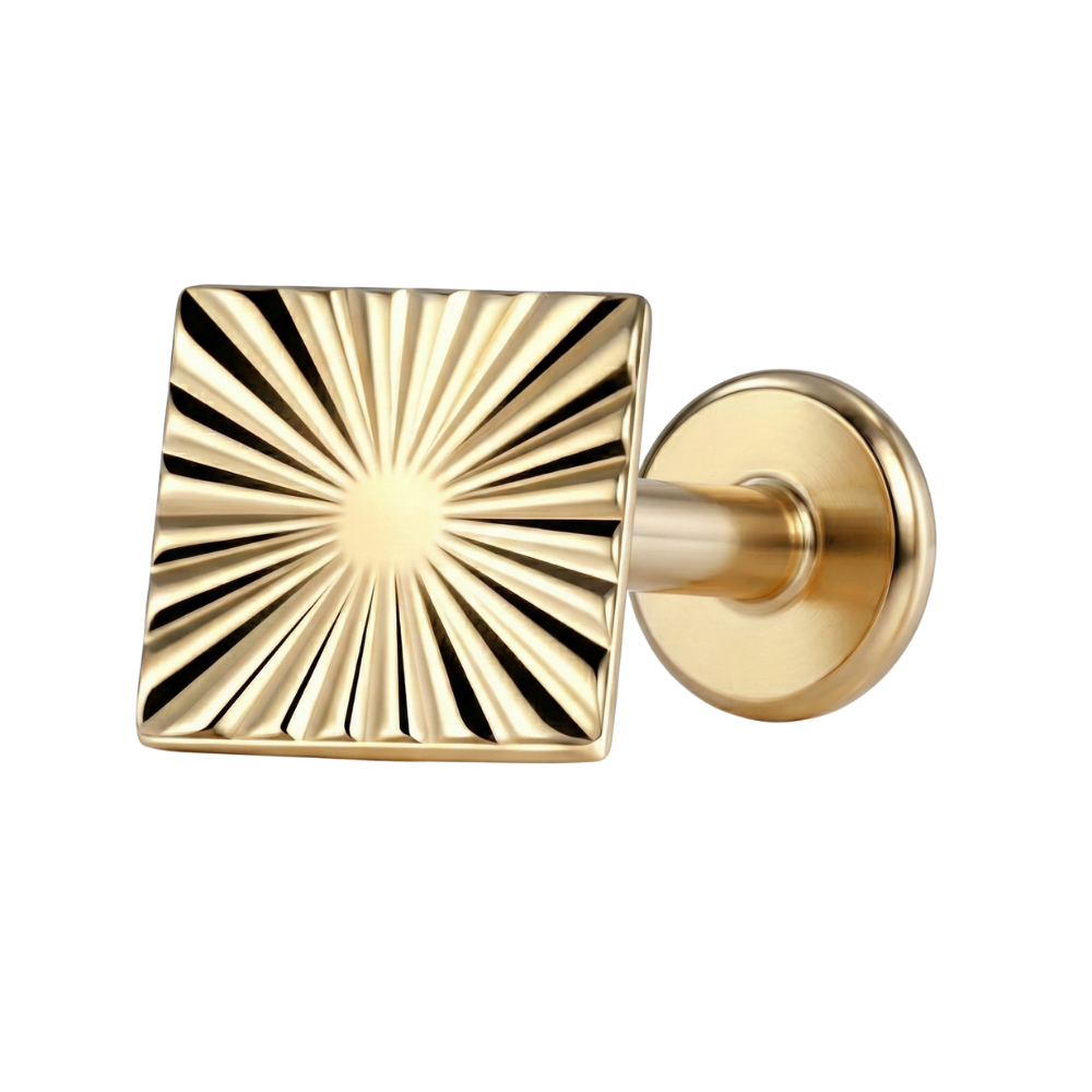 Titanium Decoratief Labret - Gestructureerd Vierkant