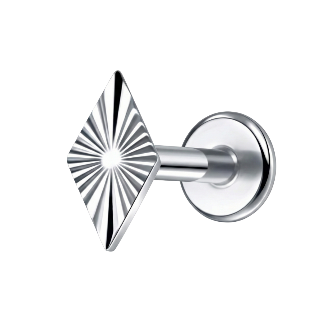 Titanium Decorative Labret - Structural Rhombus