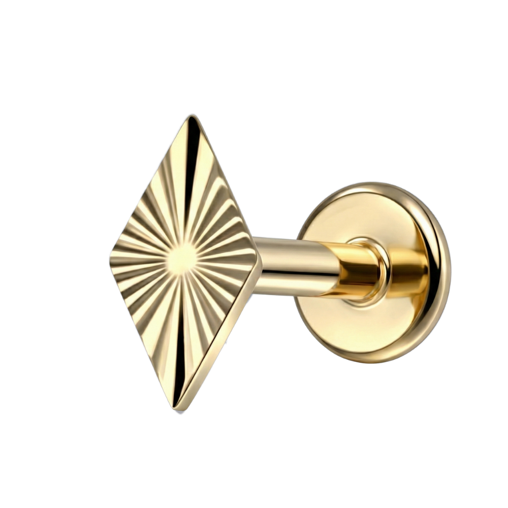 Titanium Decorative Labret - Structural Rhombus