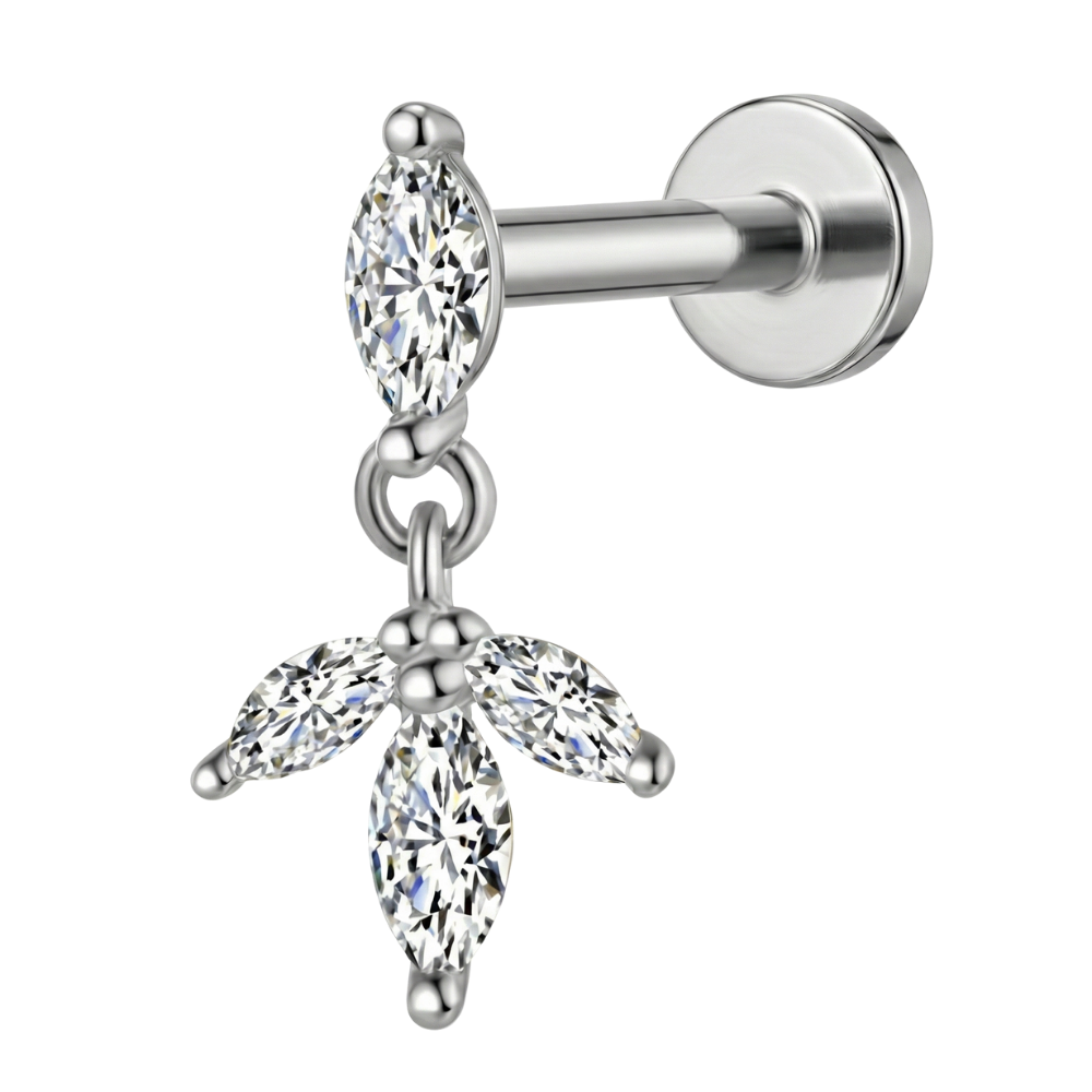 Titanium Decoratieve Labret - Zirkonia Met Hanger