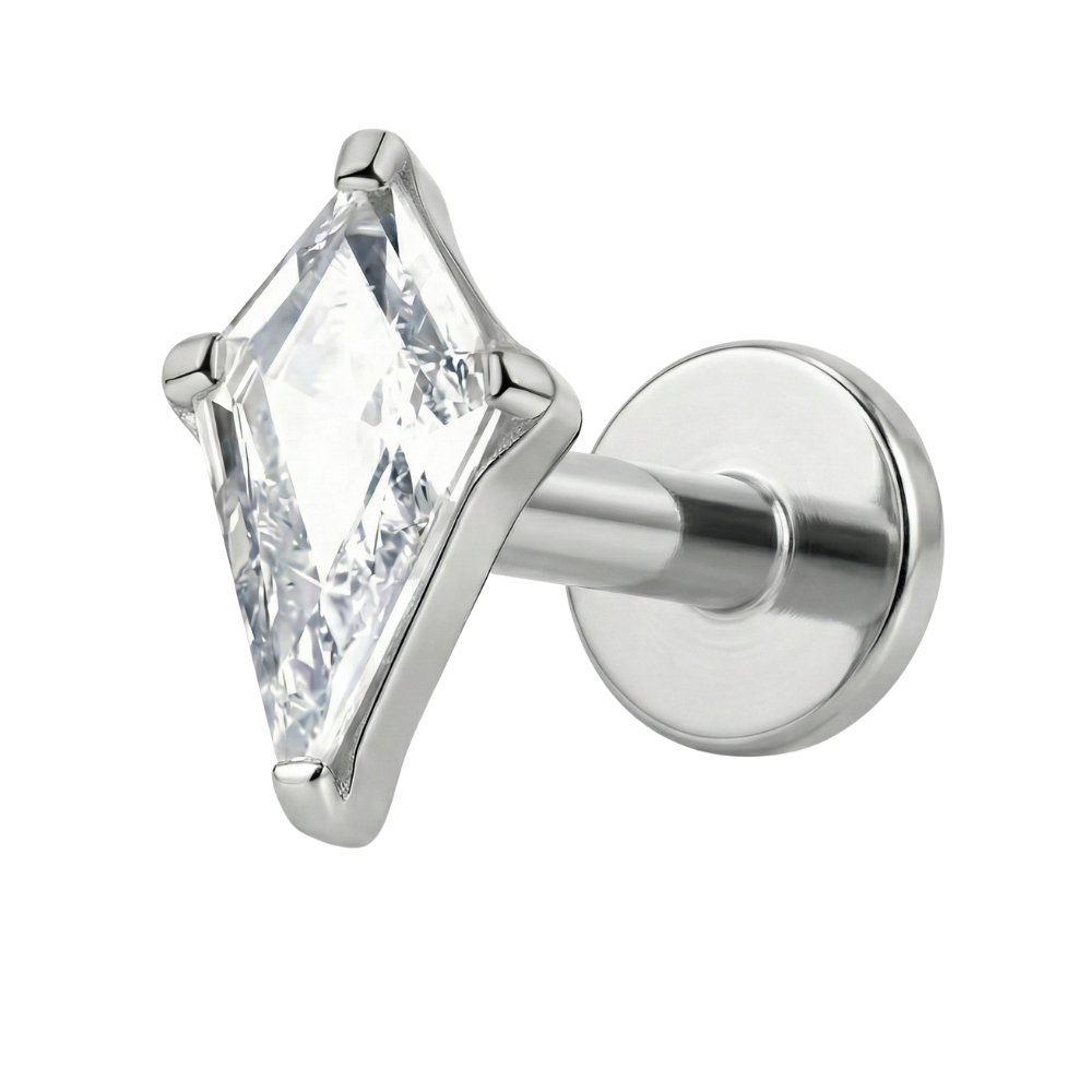 Titanium Decoratieve Labret - Vlieger Met Zirkonia