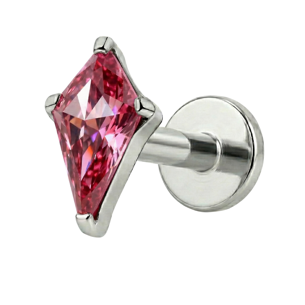 Titanium Decoratieve Labret - Vlieger Met Zirkonia