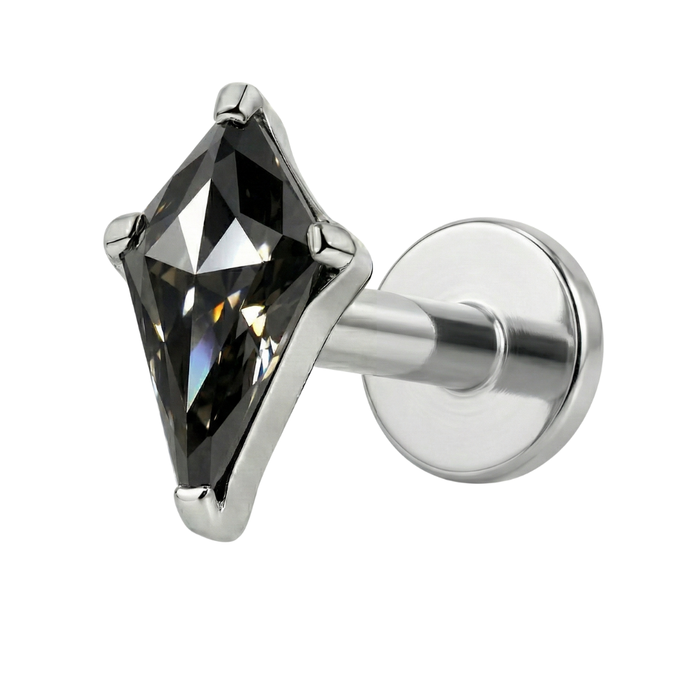 Titanium Decoratieve Labret - Vlieger Met Zirkonia