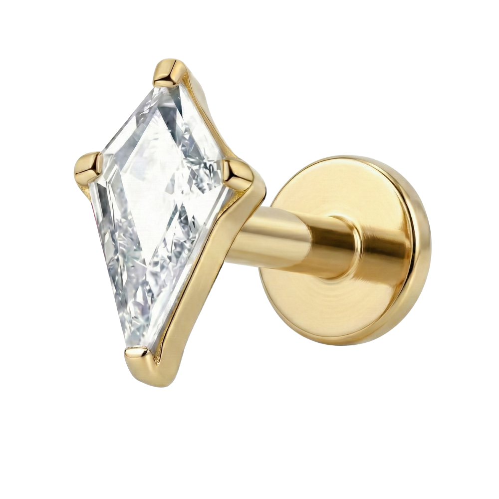 Titanium Decoratieve Labret - Vlieger Met Zirkonia