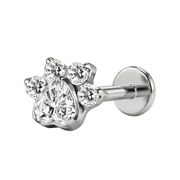 Titanium Decoratieve Labret - Poot Met Zirkonia's