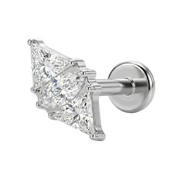 Titanium Decoratieve Labret - Ruit Met Zirkonia's