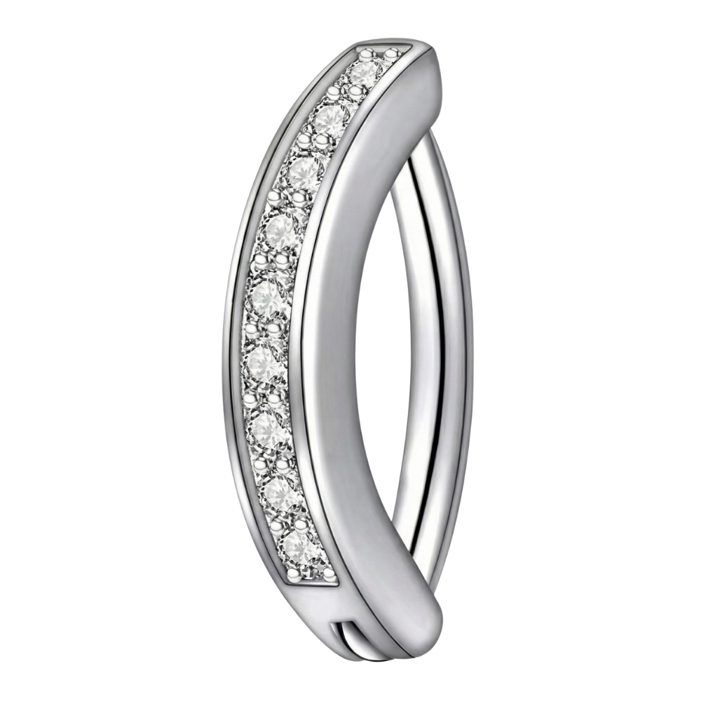 Titanium Navel Clicker - Met Zirkonen