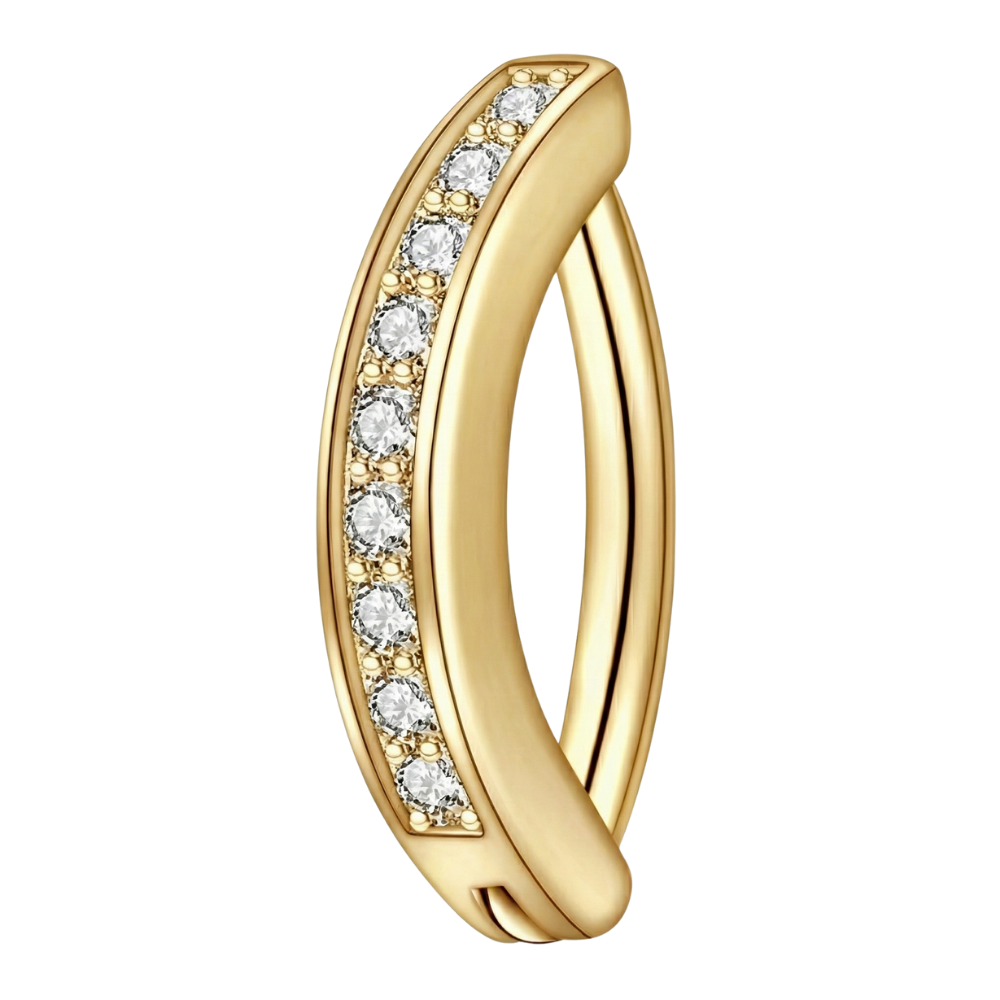 Titanium Navel Clicker - Met Zirkonen