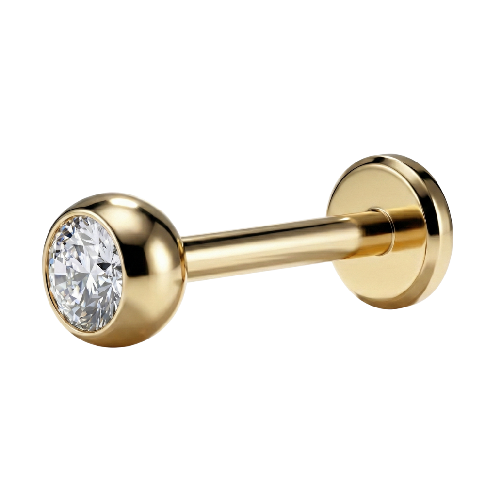 Titanium Decoratieve Labret Met Externe Draad - Zirkonia