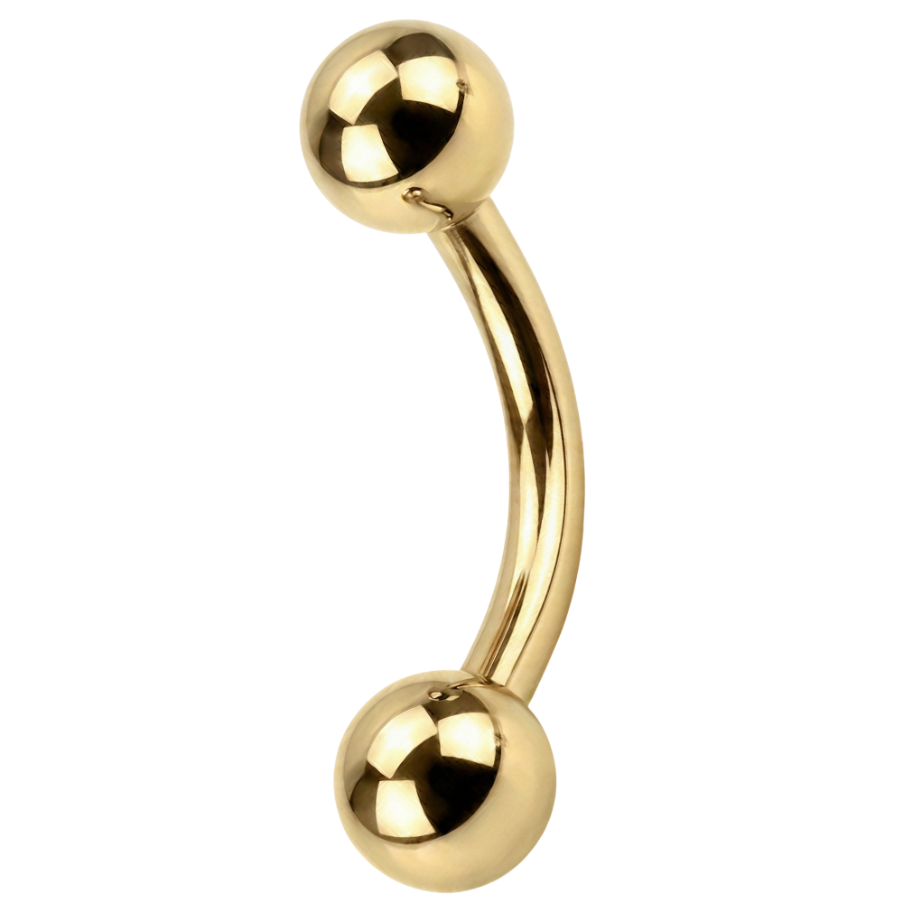 Titaniumbanaan met ballen - met interne schroefdraad