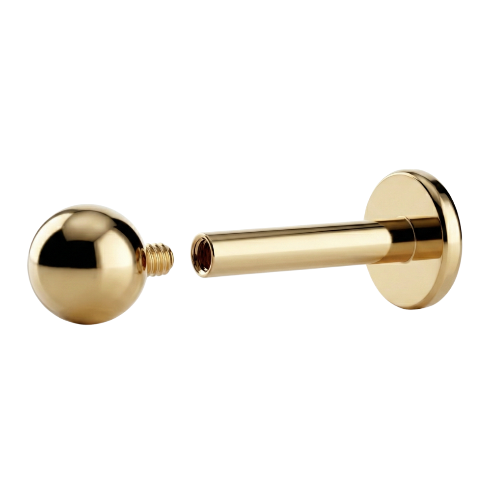 Titanium Labret met bal - met interne schroefdraad