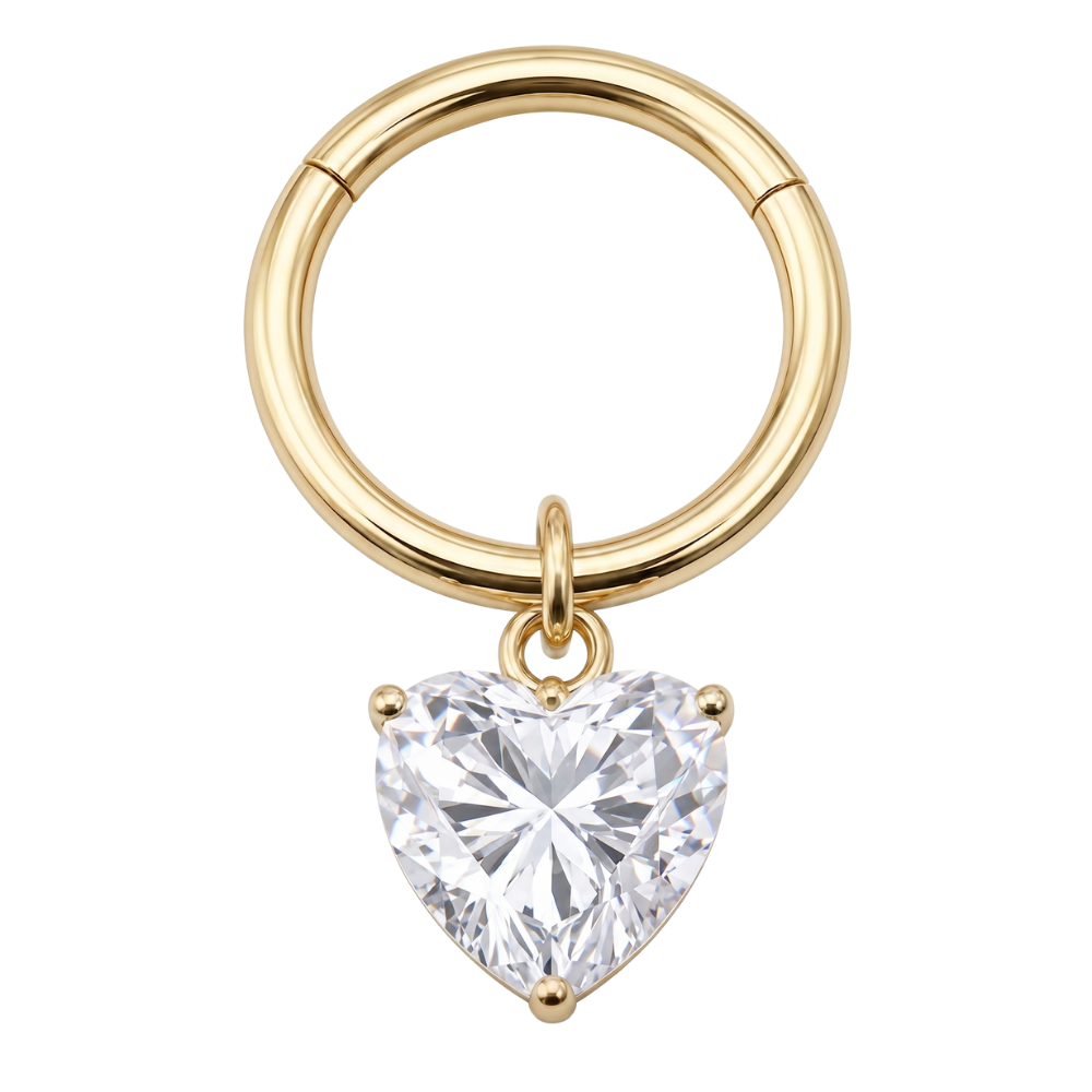 Segmentclicker met gouden harthanger