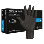 Rękawice Nitrylowe Bezpudrowe Mercator Nitrylex Black o