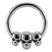 Stalen Segment Clicker Drie Schedels - Cirkel