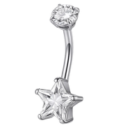Stalowy Kolczyk Do Pępka - Gwiazda