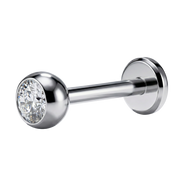 Stalowy Labret Ozdobny Z Gwintem Wewnętrznym - Cyrkonia