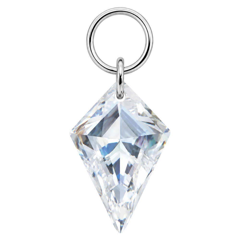 Diamond Shaped Titanium Charm Pendant