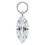 Titanium Charm Pendant with Cubic Zirconia in the Shape of an Awning