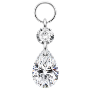 Titanium Charm Pendant with Double Cubic Zirconia