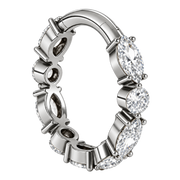 Piercing oorbel Titanium Clicker Segment Glanzende zirkonia hoepel