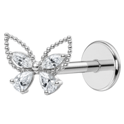 Titanium Labret Decoratieve Zirkoon Vlinder met Ballen