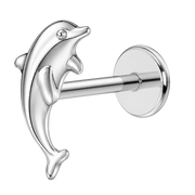 Tytanowy Labret Ozdobny Delfin