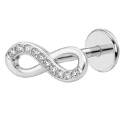Tytanowy Labret Ozdobny nieskonczonosc z Cyrkoniami