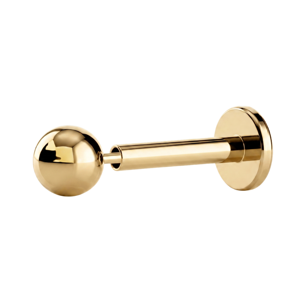 Tytanowy Labret Z Kulka Push-In Zloty