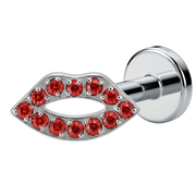 Titanium decoratieve Labret - rode lippen met zirkonen